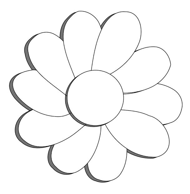 black and white flower clip art
