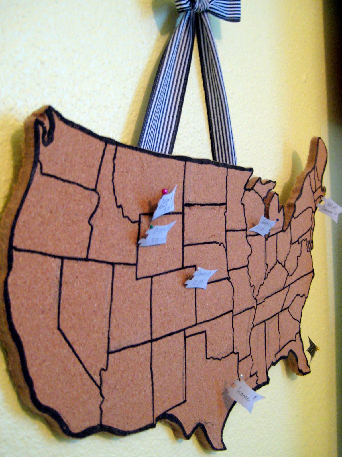A Woman's Haven Idea File Travel Cork Board Map