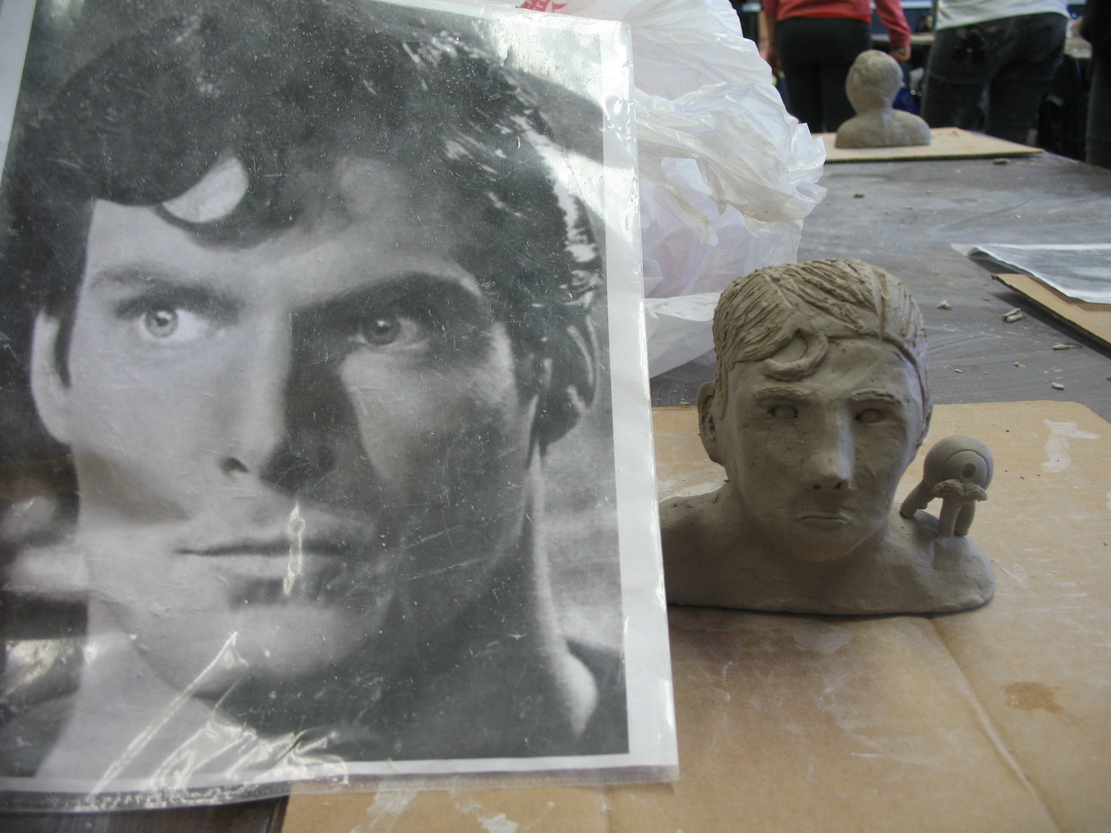 Lane Tech Art Studio Clay Busts of Famous People