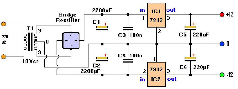 12 VDC Rangkaian Power Supply Transistor - RANGKAIAN POWER SUPPLY