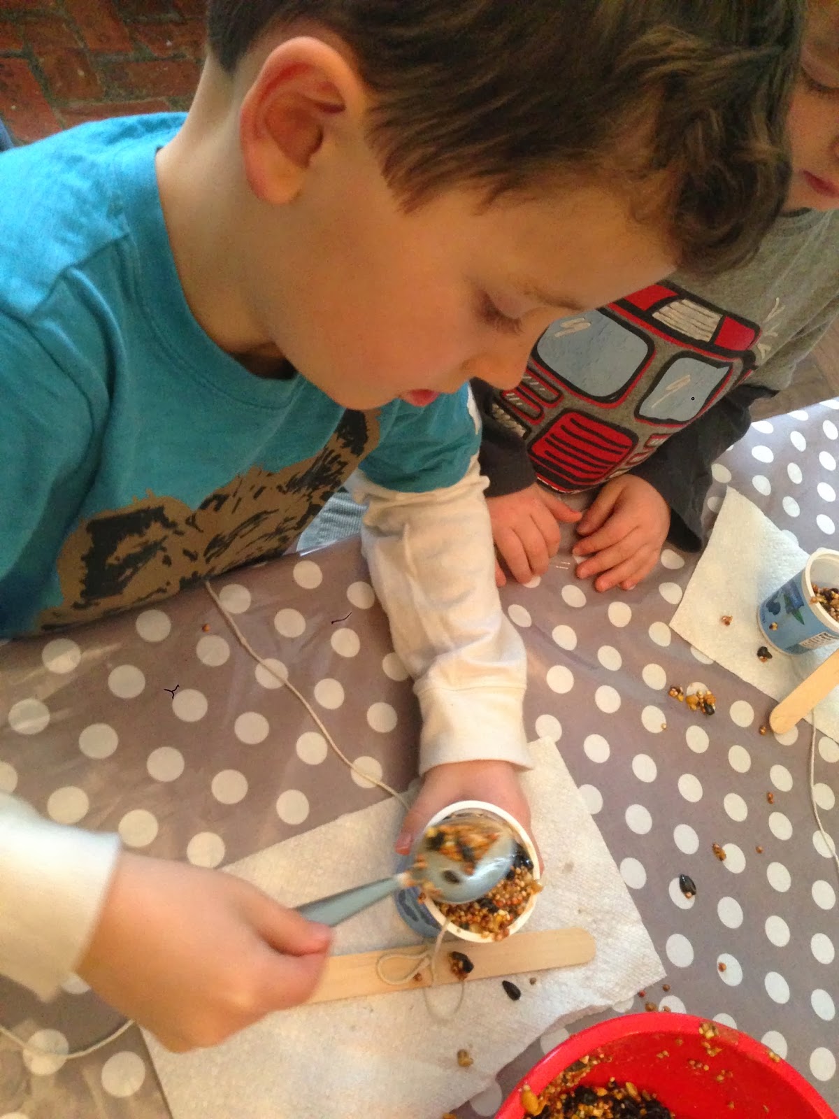 The Blue Barn Yogurt Pot Bird Feeders