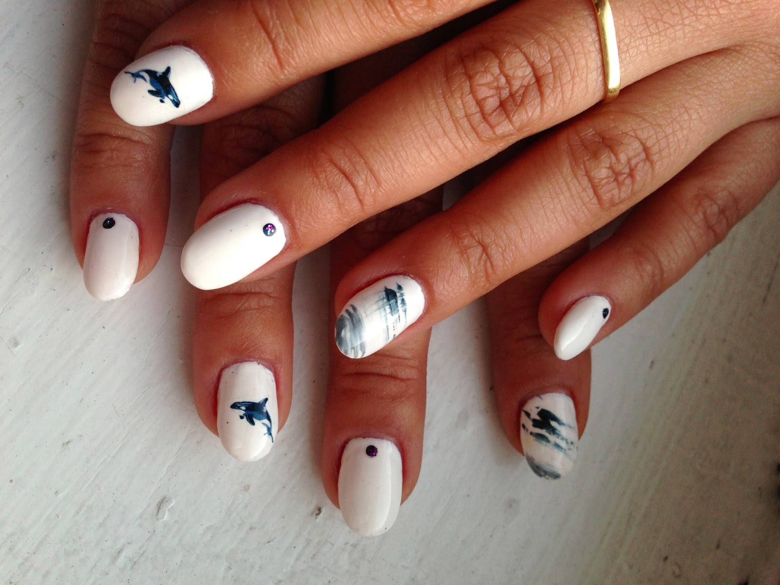 Instant Milk Killer Whale nail tattoos