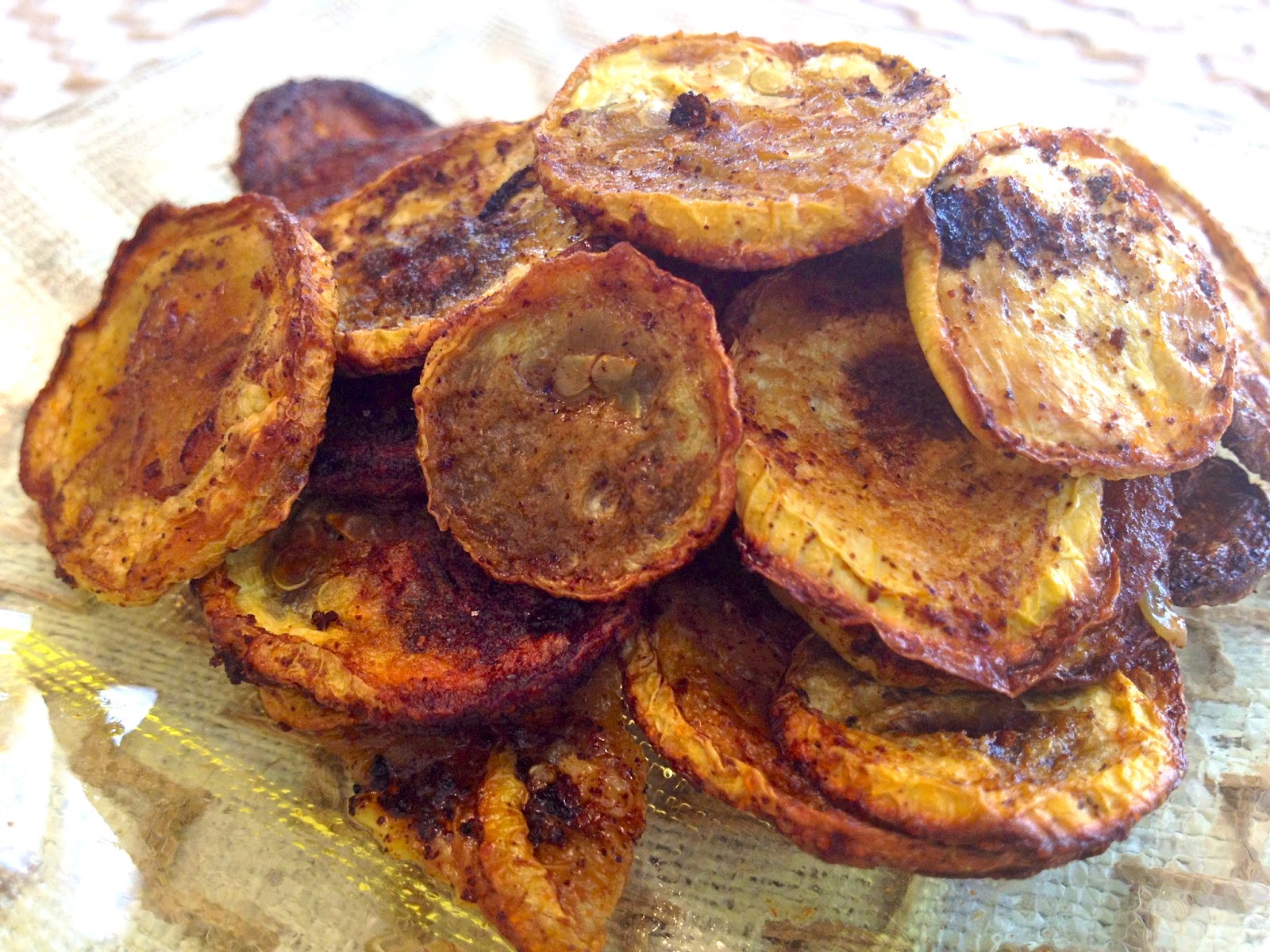 Clean, Fresh and mostly Veggie Yellow Summer Squash Chips