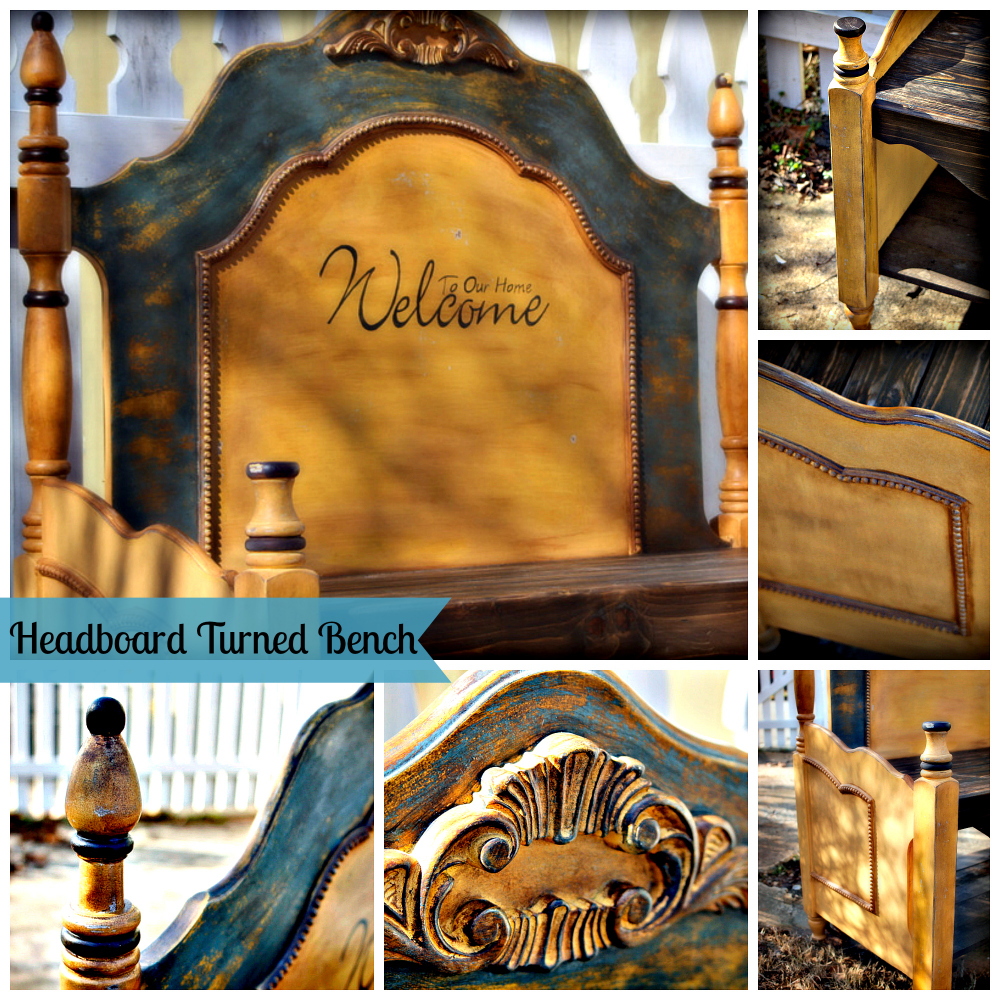 Color It Simple Repurposed Twin Headboard & Footboard Turned Beautiful