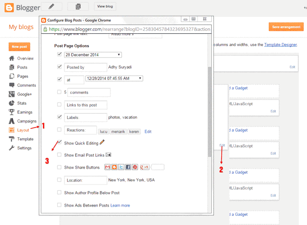 Screenshot Layout Blogger Layout Blogger