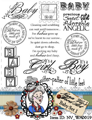 Baby Set 1 word art digital stamps