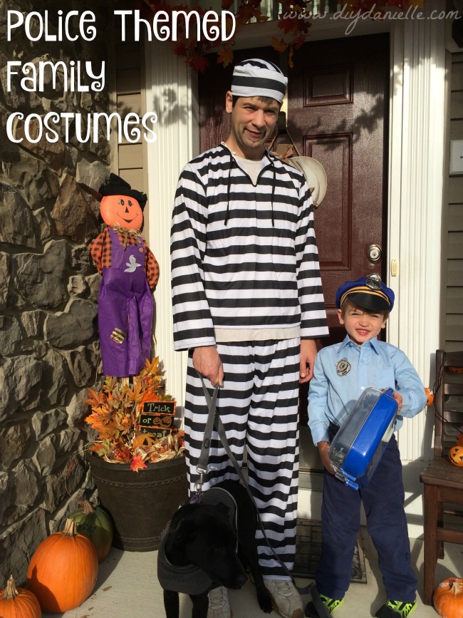 Police themed family Halloween costume. Police themed family Halloween costume.