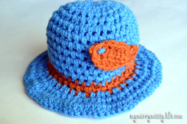 Crochet Gone Fishin Baby Sun Hat with Goldfish {free ...