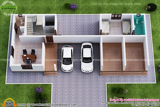 Ground floor isometric view Ground floor isometric view