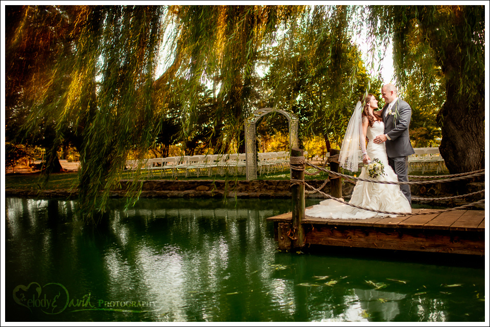 Bridal on dock Mettler Family Vineyards Bride and groom on dock at Mettler Family Vineyards