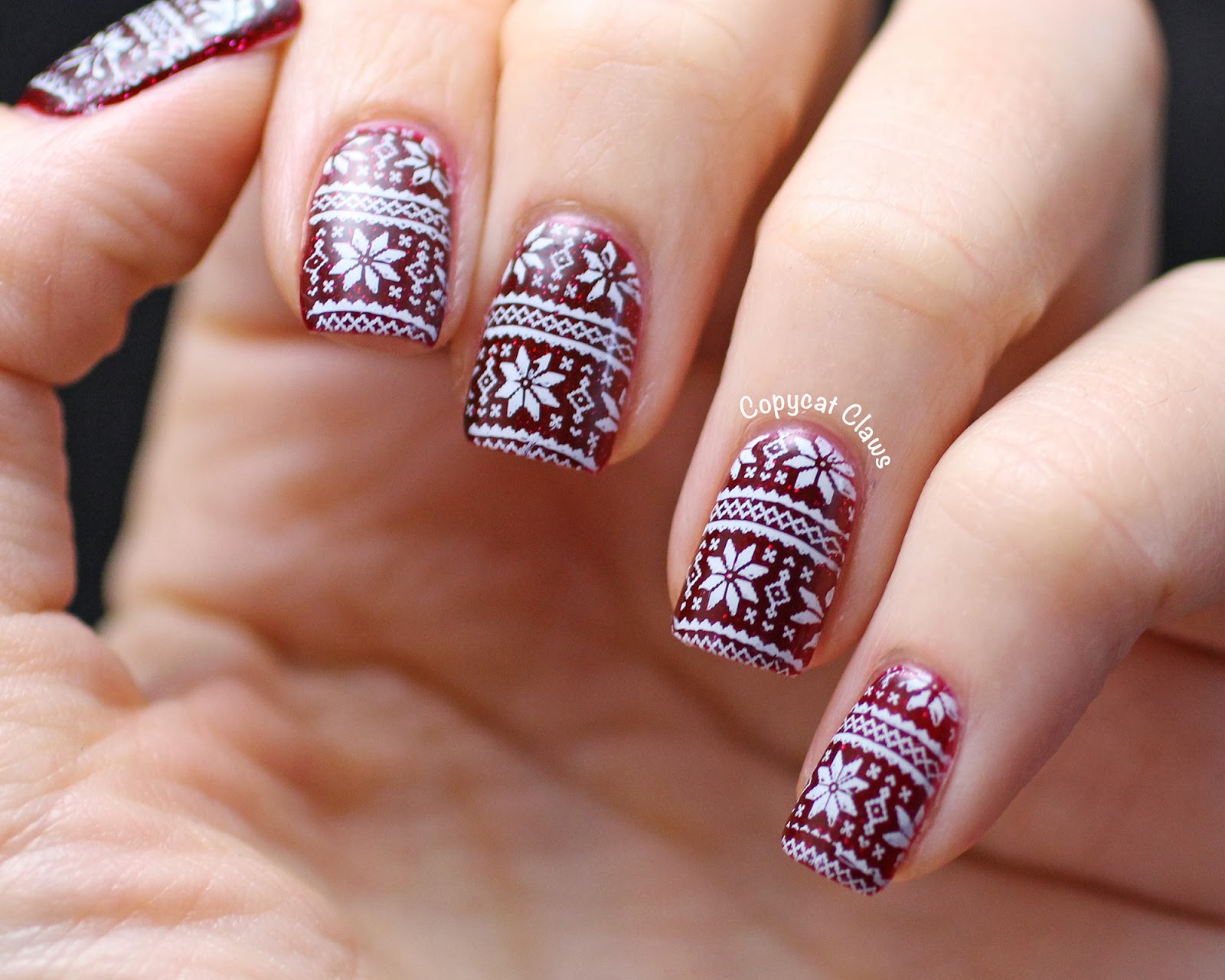 4. Cute Christmas Sweater Nail Ideas - wide 1