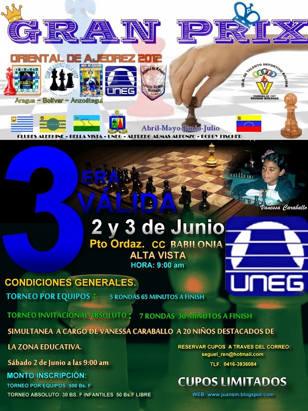 Este Sábado 3era Válida Gran Prix Oriental de Ajedrez 2012 Este Sábado 3era Válida Gran Prix Oriental de Ajedrez 2012