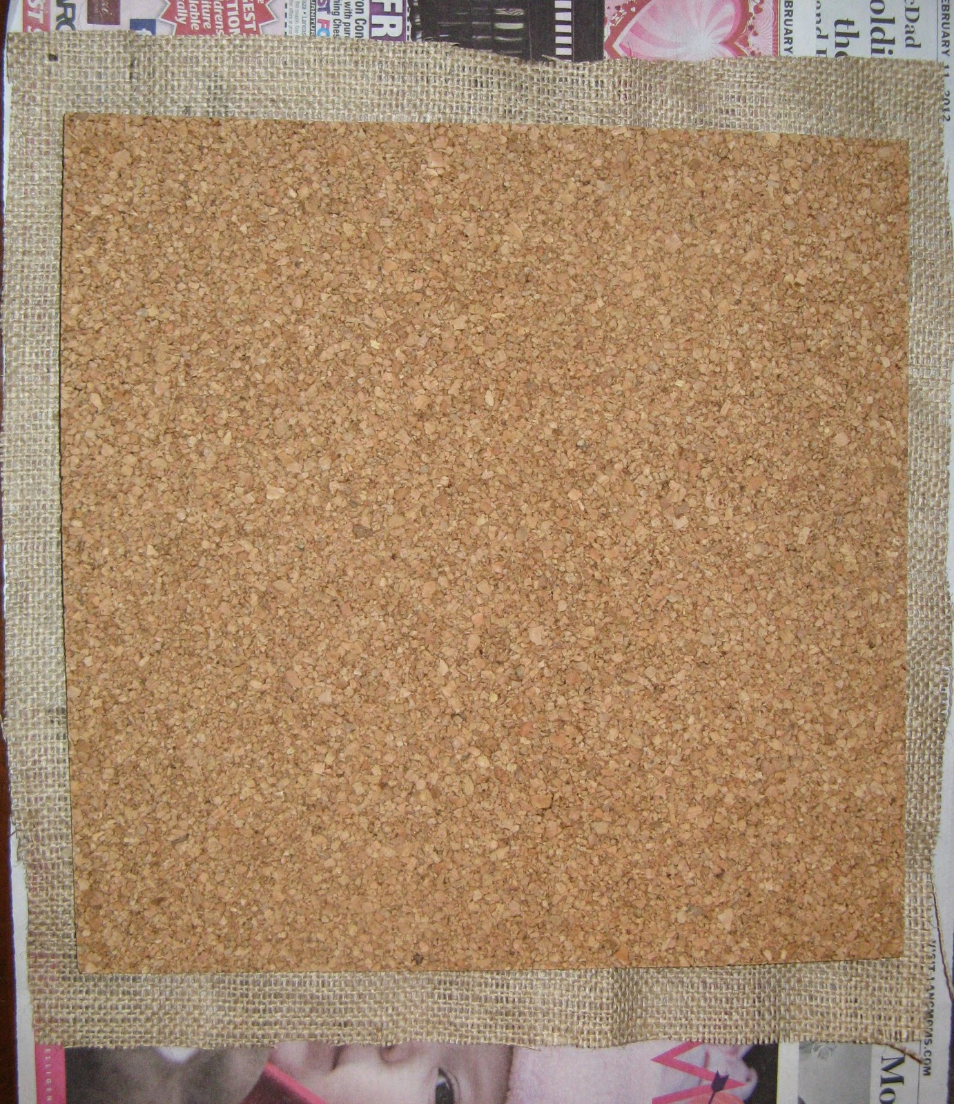 Chosen and Loved Forever How to make a burlap covered cork board