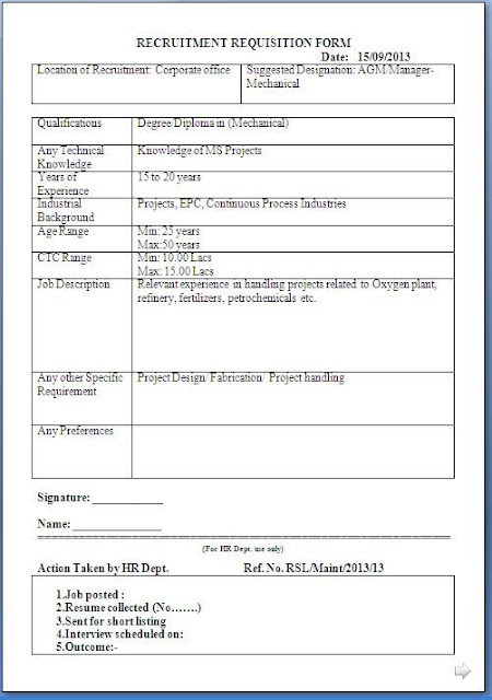 Recruitment Requisition Form Sample Template Recruitment Requisition Form Sample Template