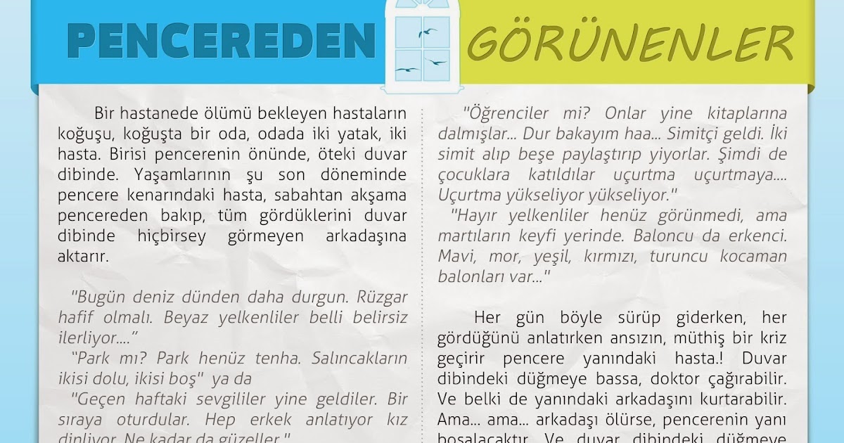 PENCEREDEN GÖRÜNENLER Rehberlik Dökümanları