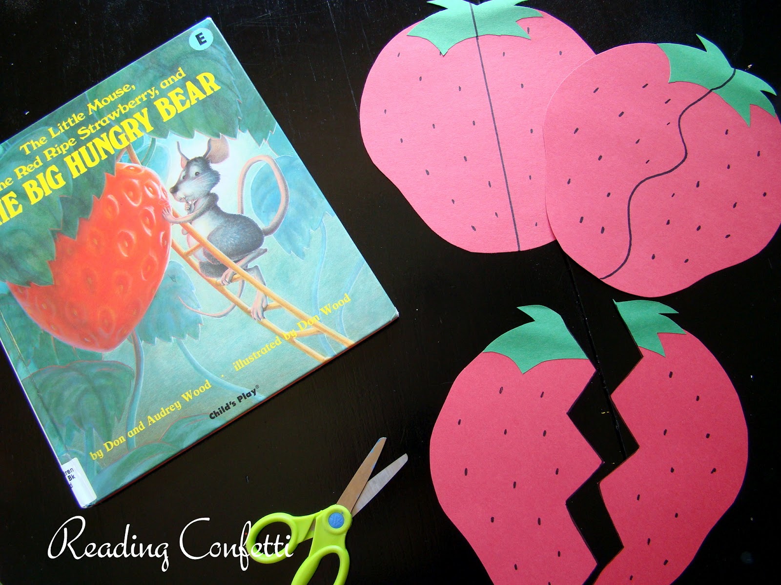 Scissor Practice And A Red Ripe Strawberry July Virtual Book Club Reading Confetti