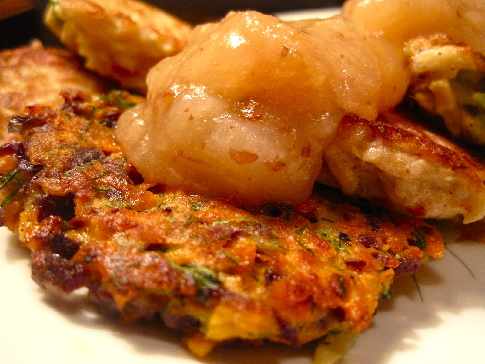 Kvell in the Kitchen Root Vegetable Latkes with Apple Pear Mash