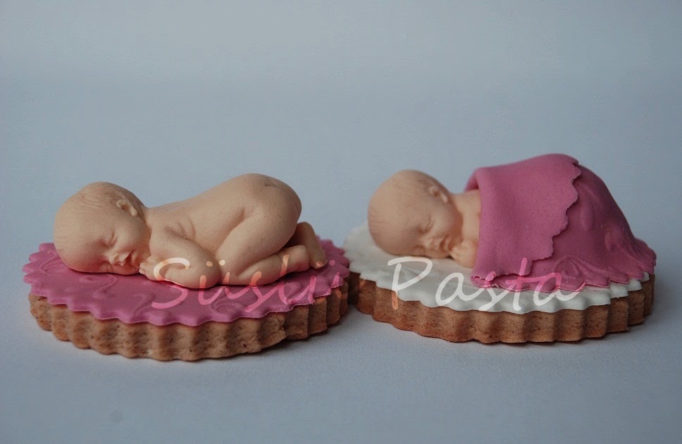 Süslü Pasta Kız Bebek Kurabiyeleri, Uyuyan Bebek