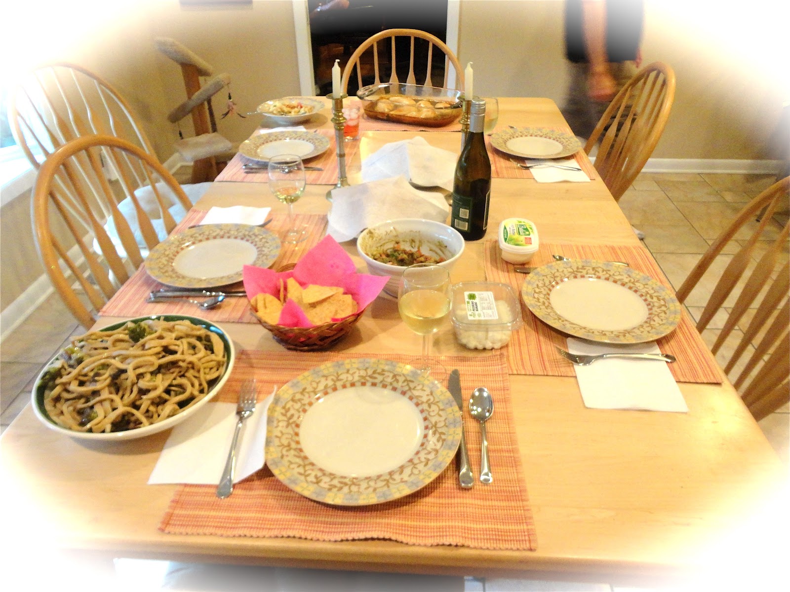 BinomialBaker Shabbat Dinner Whole Wheat Pasta with White Wine