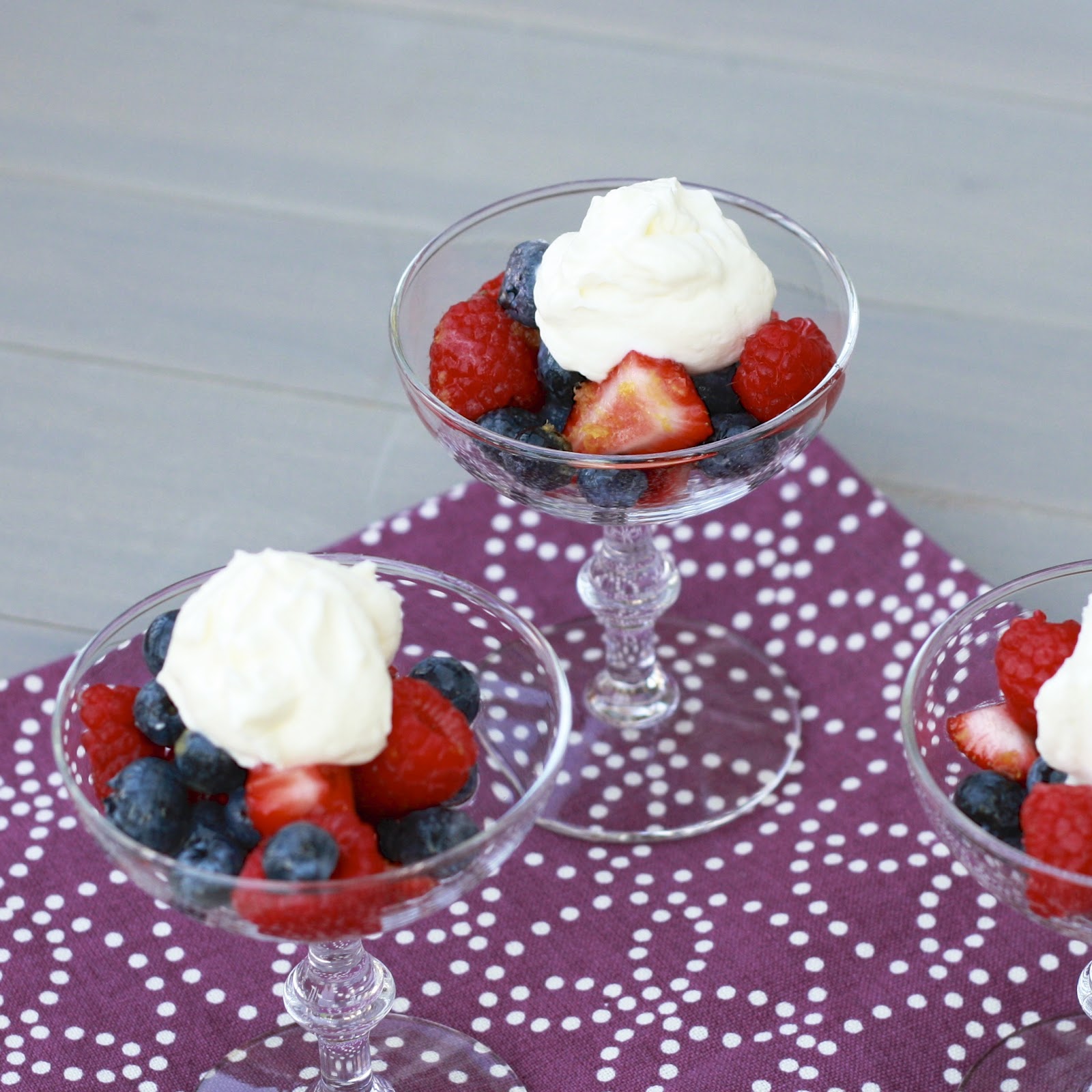 Mixed Berries with Mascarpone Limoncello Cream