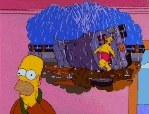 Männertraum - Es regnet Bier lustig -  Homer Simpson Gedankenblase