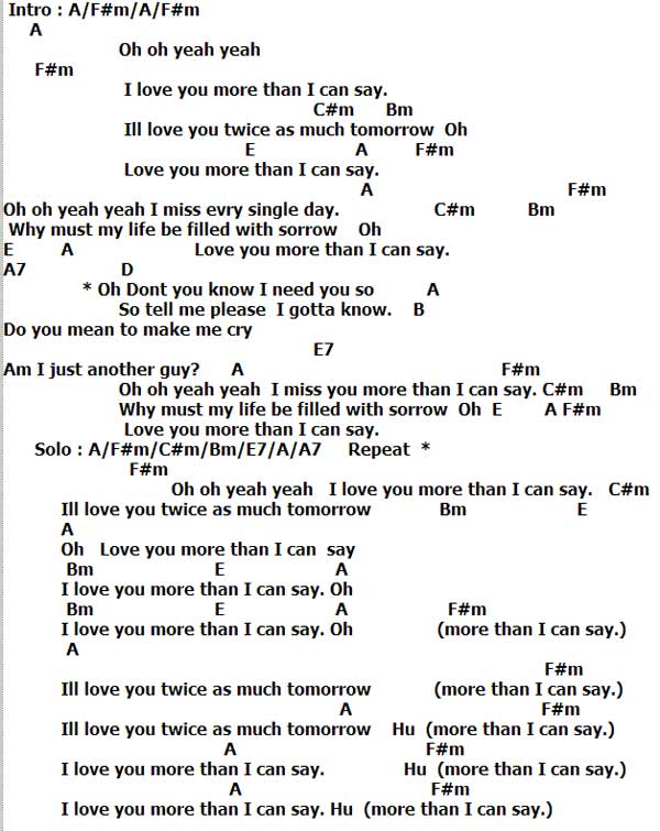 คอร ด เน อเพลง More Than I Can Say Leo Sayer Chordza คอร ดเพลง คอร ดก ต าร เน อเพลง เพ อท กท านท ม ดนตร ในห วใจ