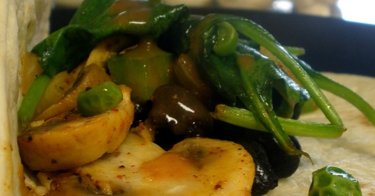 Vegan & Verdure [On a Budget] Mushroom, Spinach, and Black Bean Fajitas