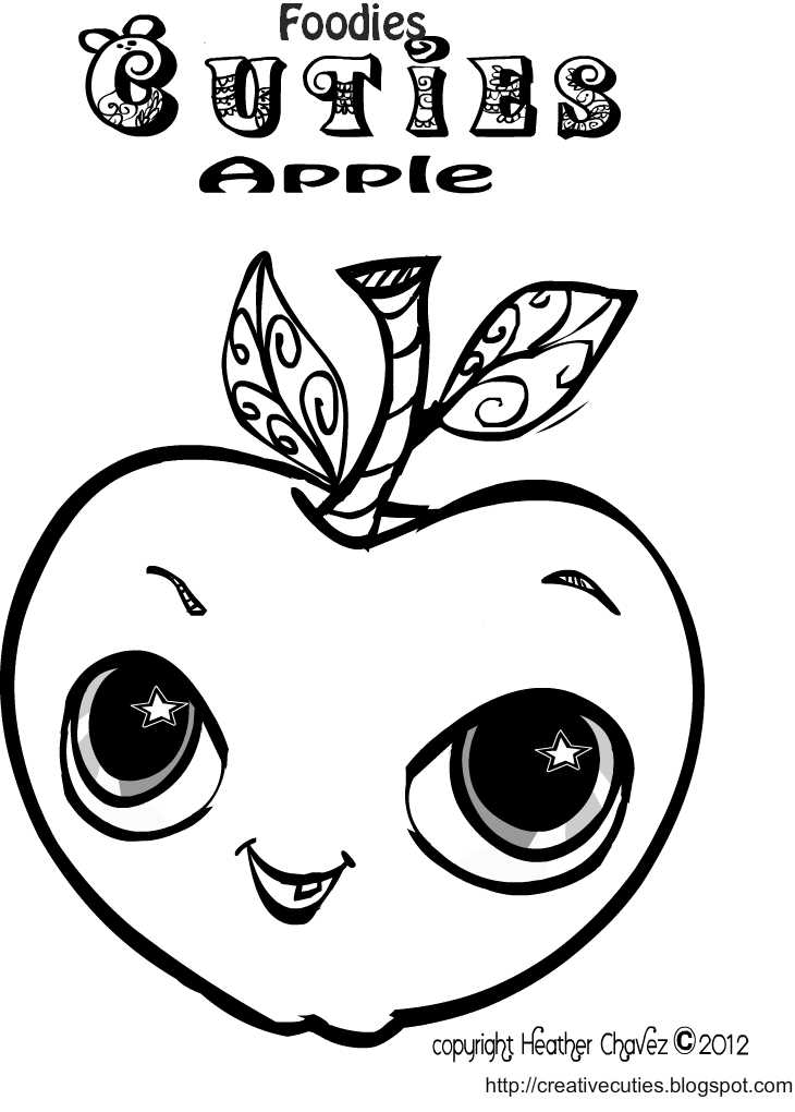 Creative Cuties Foodies Cuties_ Apple coloring page