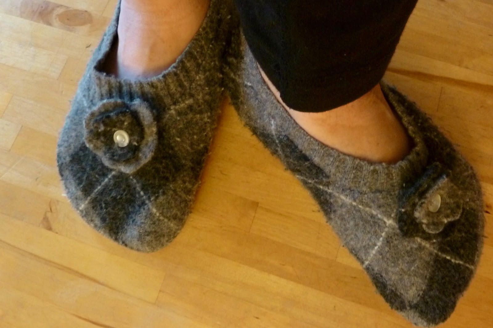 mom starting from scratch Felted Wool Sweater Slippers