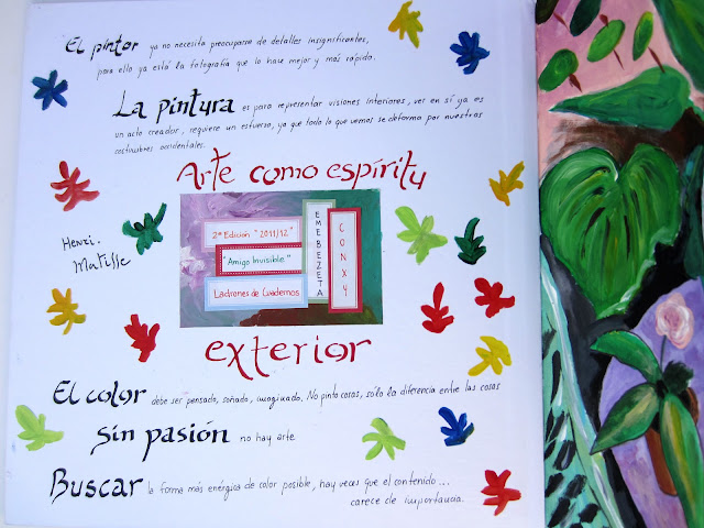 Cuaderno recibido por EmeBeZeta en la Segunda Edición de los Ladrones de Cuadernos, obra de la Ladrona de Arte Conxy
