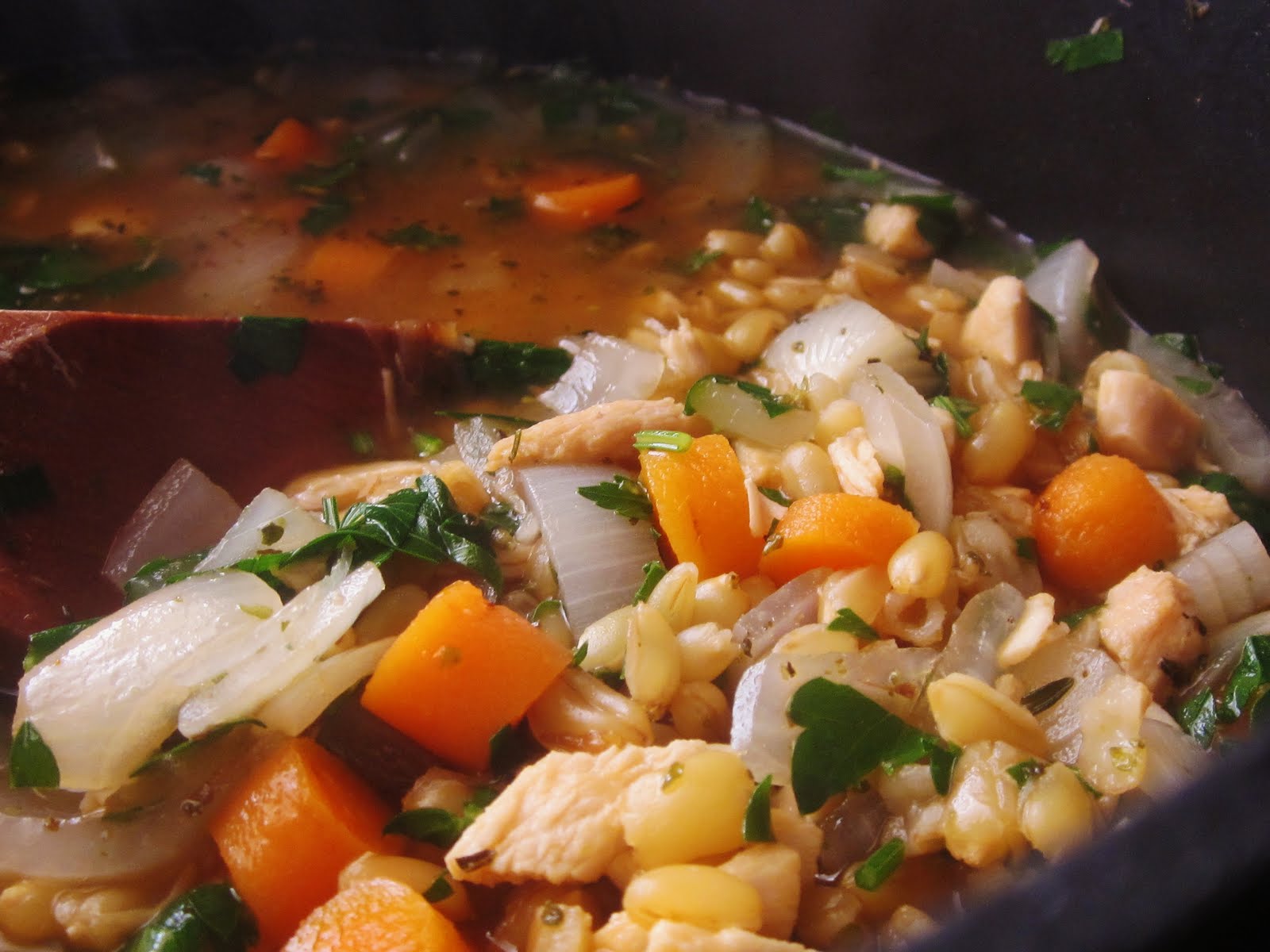 Chef Tess Bakeresse Chicken KAMUT®dle Soup with Herbs de Provence