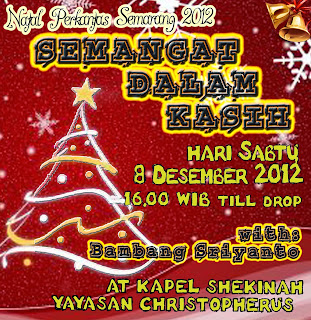 Spanduk ucapan kualitas Lirik Lagu Kebaktian dan Perayaan Natal Perkantas Semarang tahun 2012