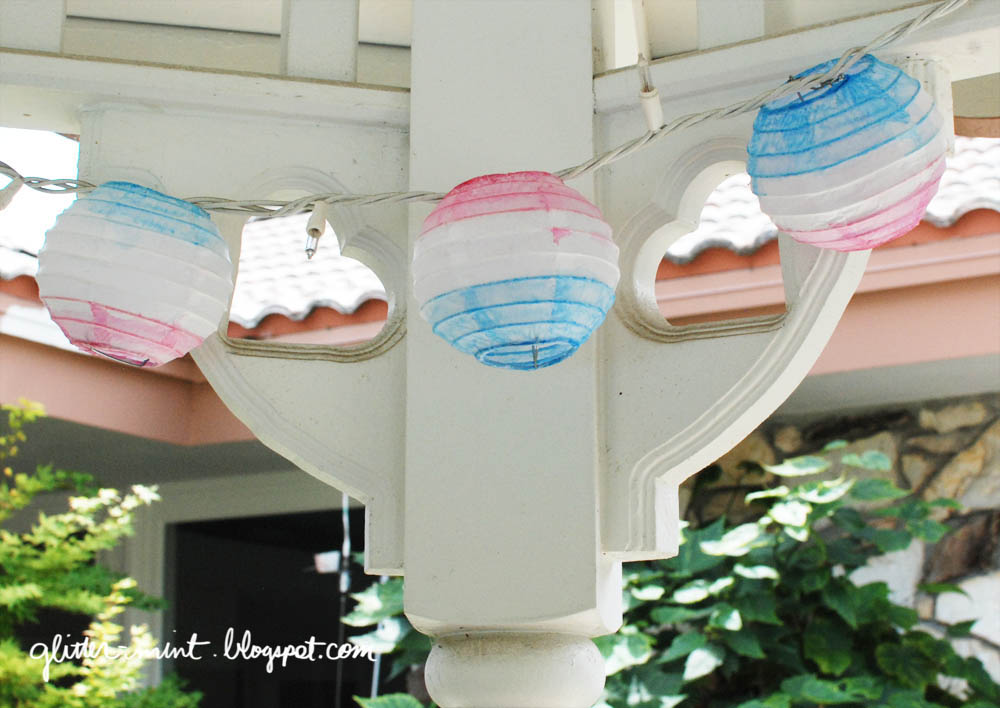 Glitter Mint DipDye Paper Lanterns