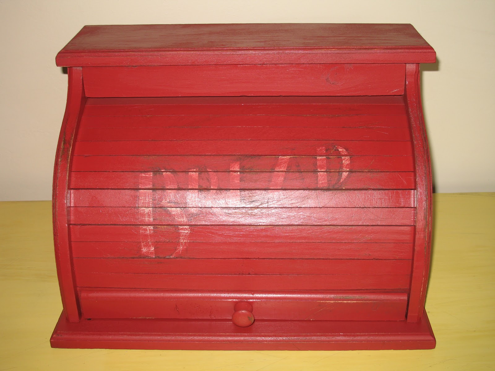 shabby and chic Red Bread Box