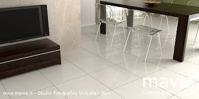 Computer grafica 3d-rendering  pavimenti e rivestimenti marmo - ambientazione di interni-soggiorno moderno in c4d Vray 