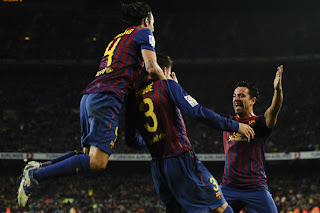 Fabregas, Pique, Xavi, Real Madrid vs Barcelona