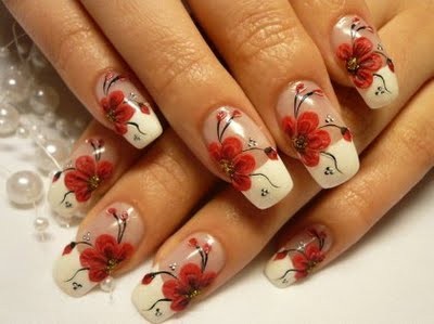 shade' nail art long nails