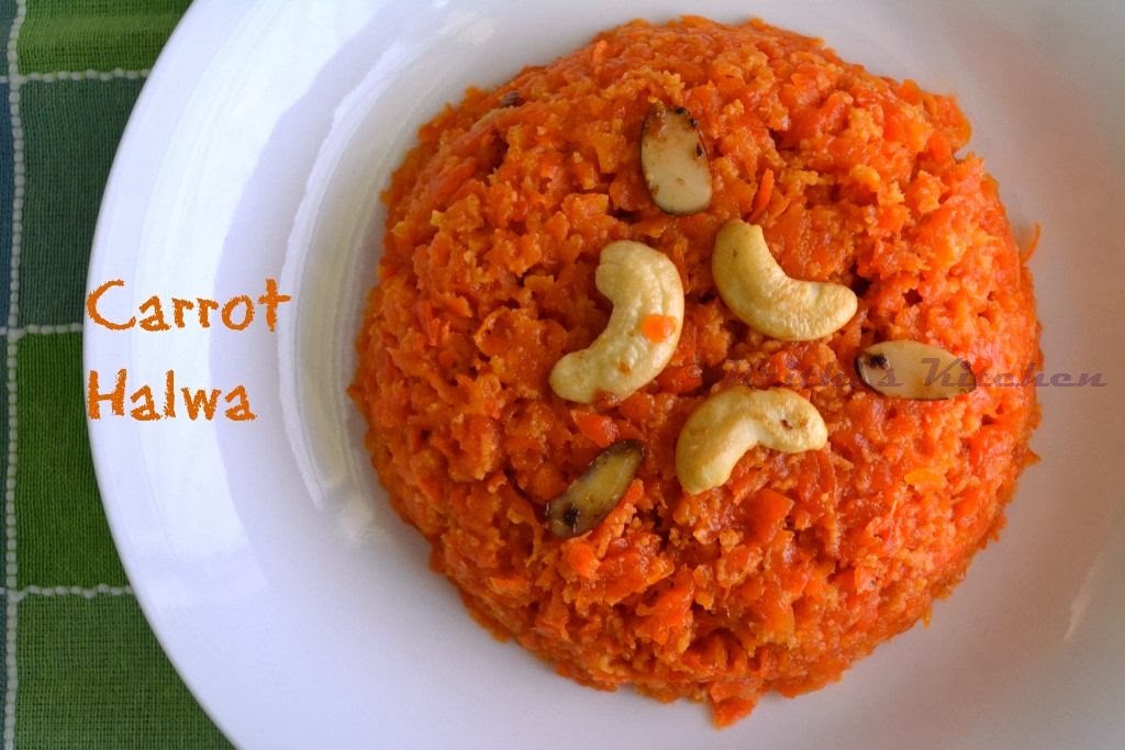 Krithi's Kitchen Carrot Halwa / Gajar Halwa Indian Sweets Recipes