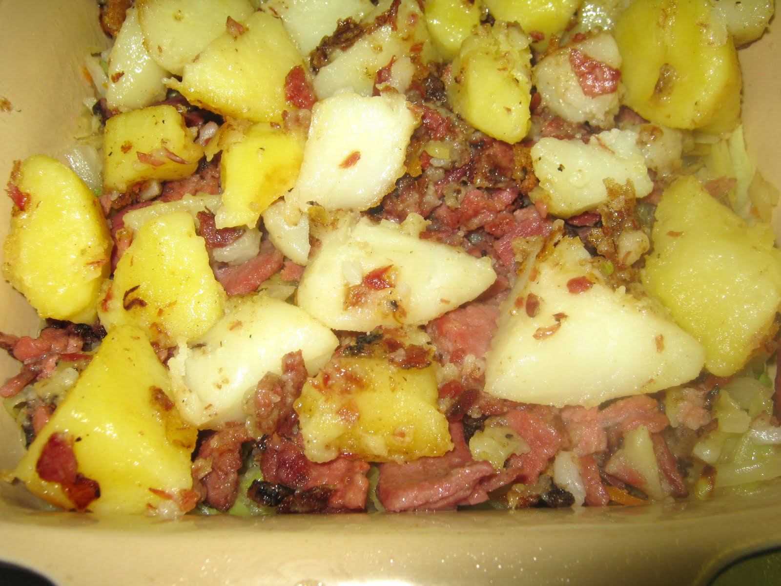 Pastrami, Cabbage, Potatoes and Onions