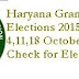 Haryana Gram Panchayat Election 2015 on 4 11 18 October 2015