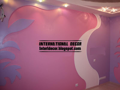 modern gypsum board wall interior girls room design with spotlight
