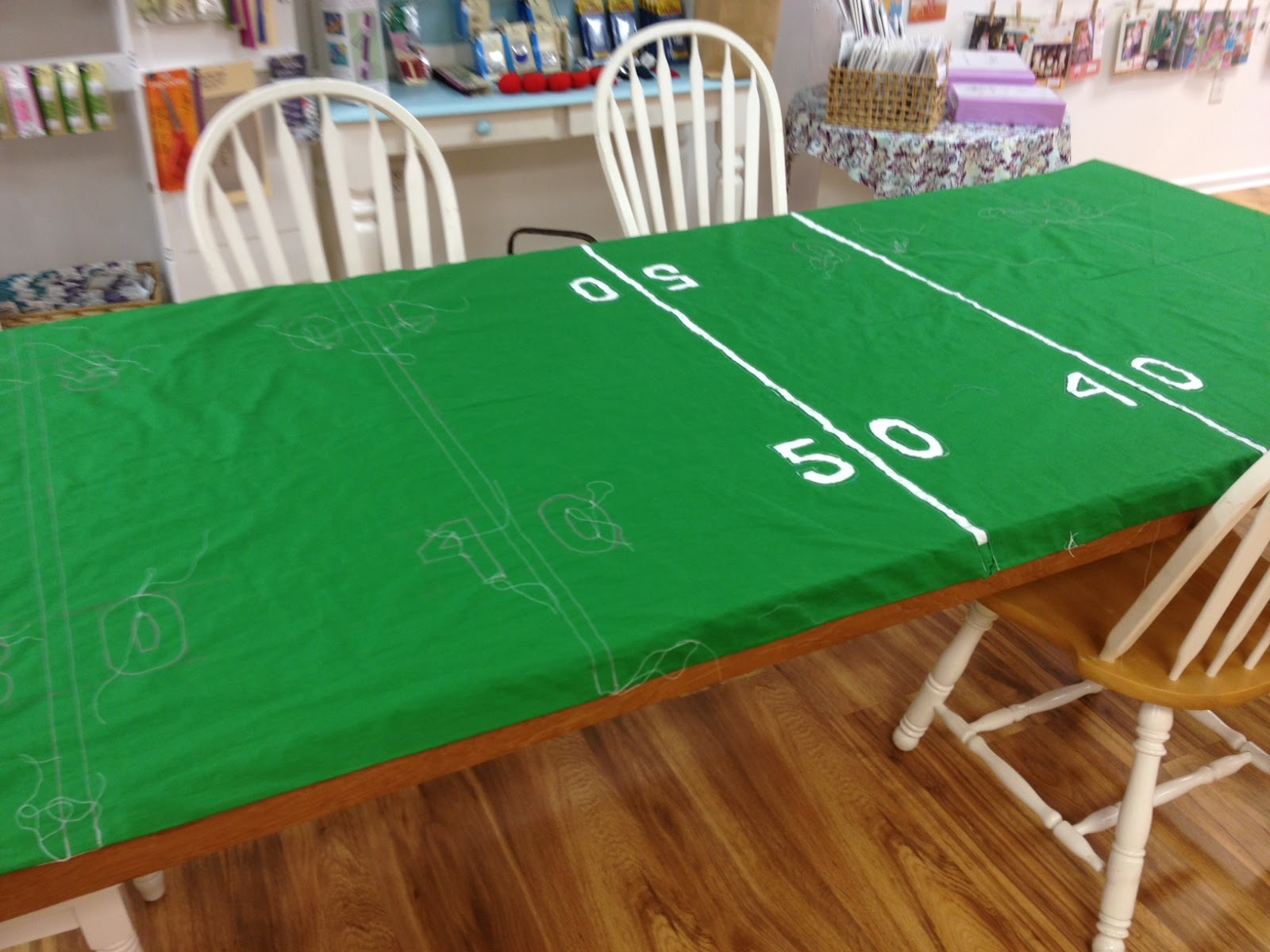 We Are Sew Happy! Football Field Table Cloth