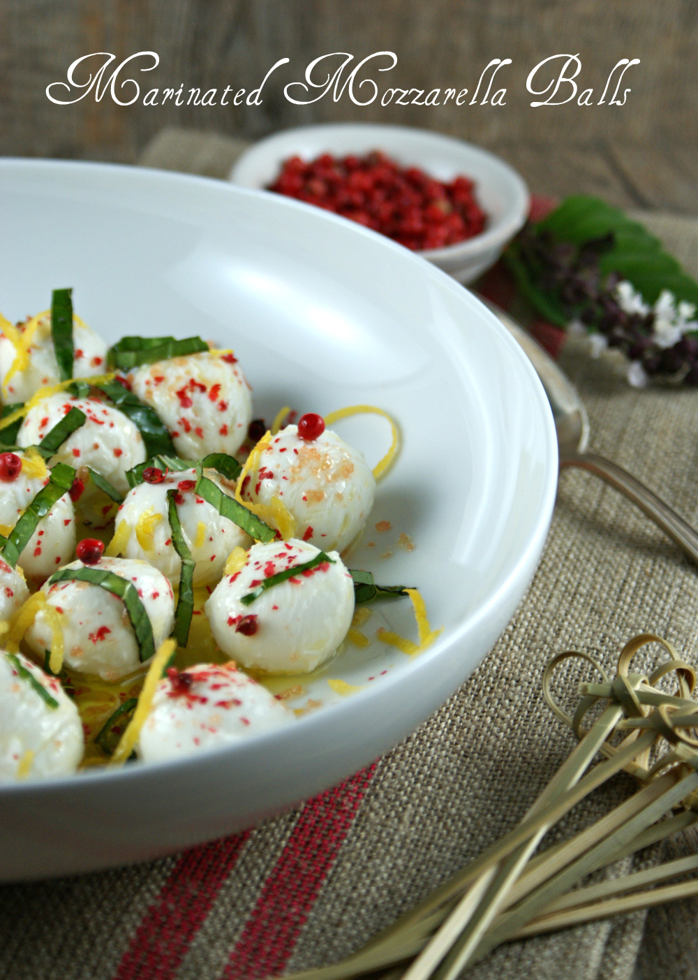 Authentic Suburban Gourmet Marinated Mozzarella Balls