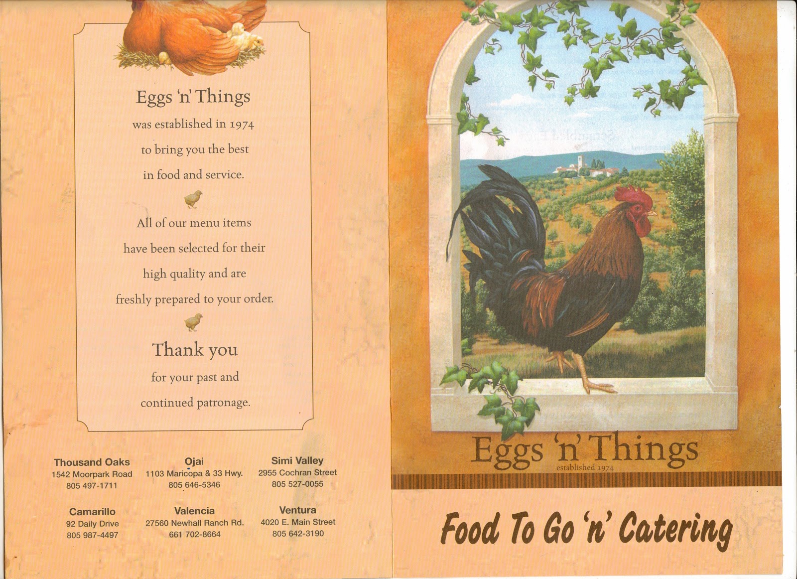 VC Menu Eggs N Things Camarillo, Simi Valley, Ventura, Ojai,Valencia