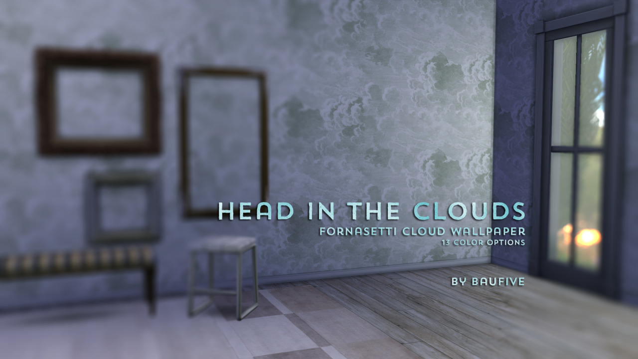 My Sims 4 Blog: Head In The Clouds Fornasetti Cloud Wallpaper in 13