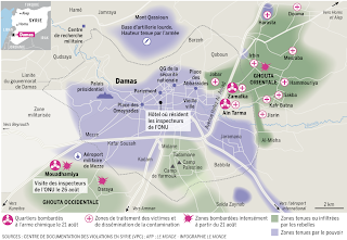 Les quartiers de Damas (Syrie), bombardés à l'arme chimique - (Le Monde)