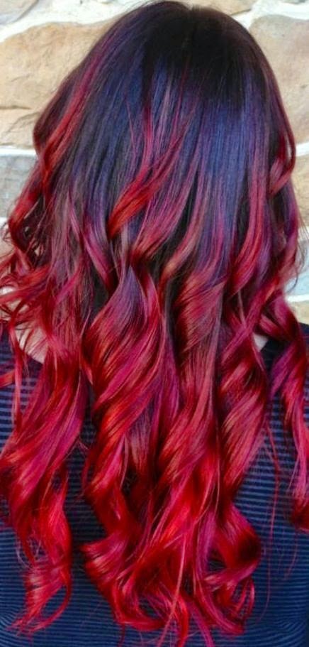 Red and black hair ombré - red black hairstyle Red black hair