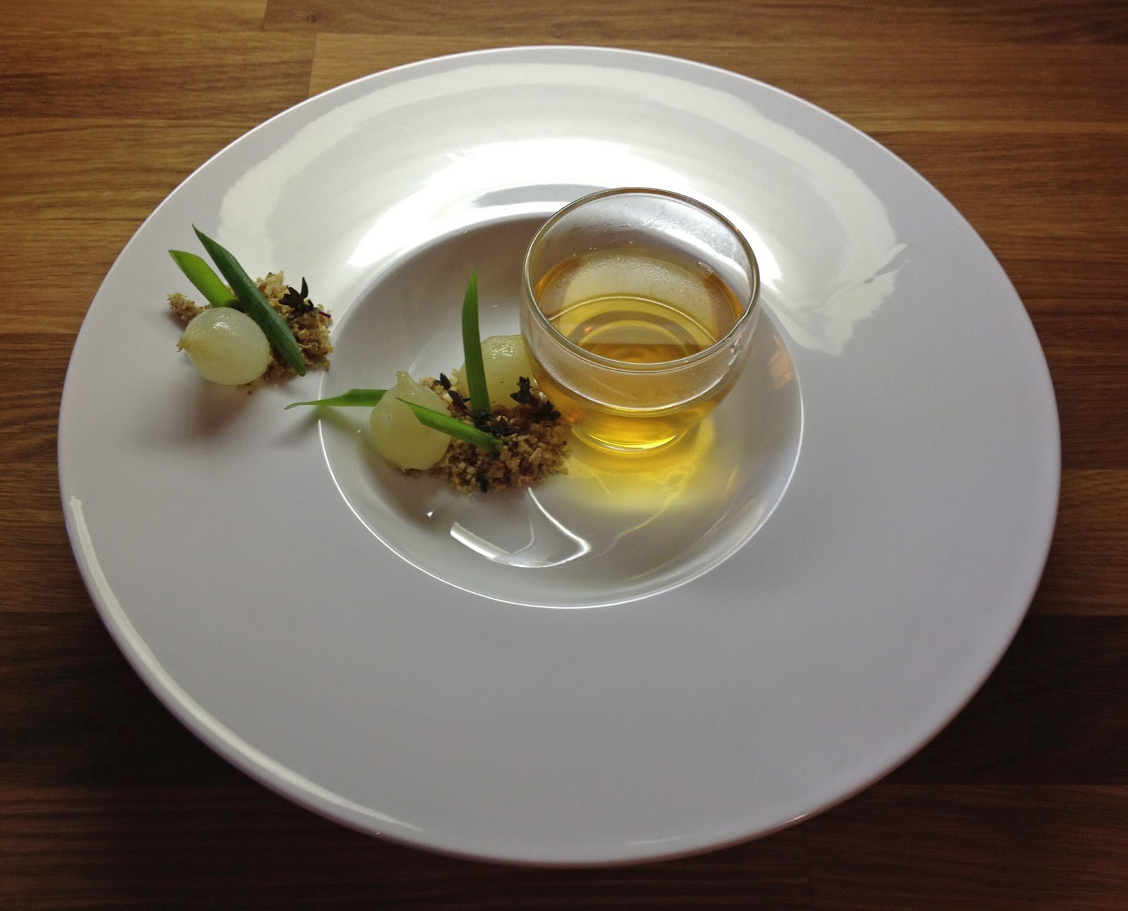 the illustrated bean wilted spring onion consommé