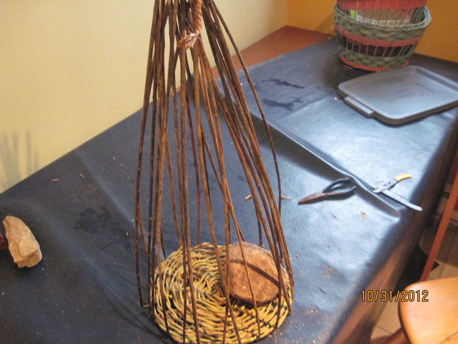 John Toft Basketry Progress in weaving with grapevine