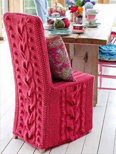 Knitted Stool Cushions by Claire-Anne O'Brien